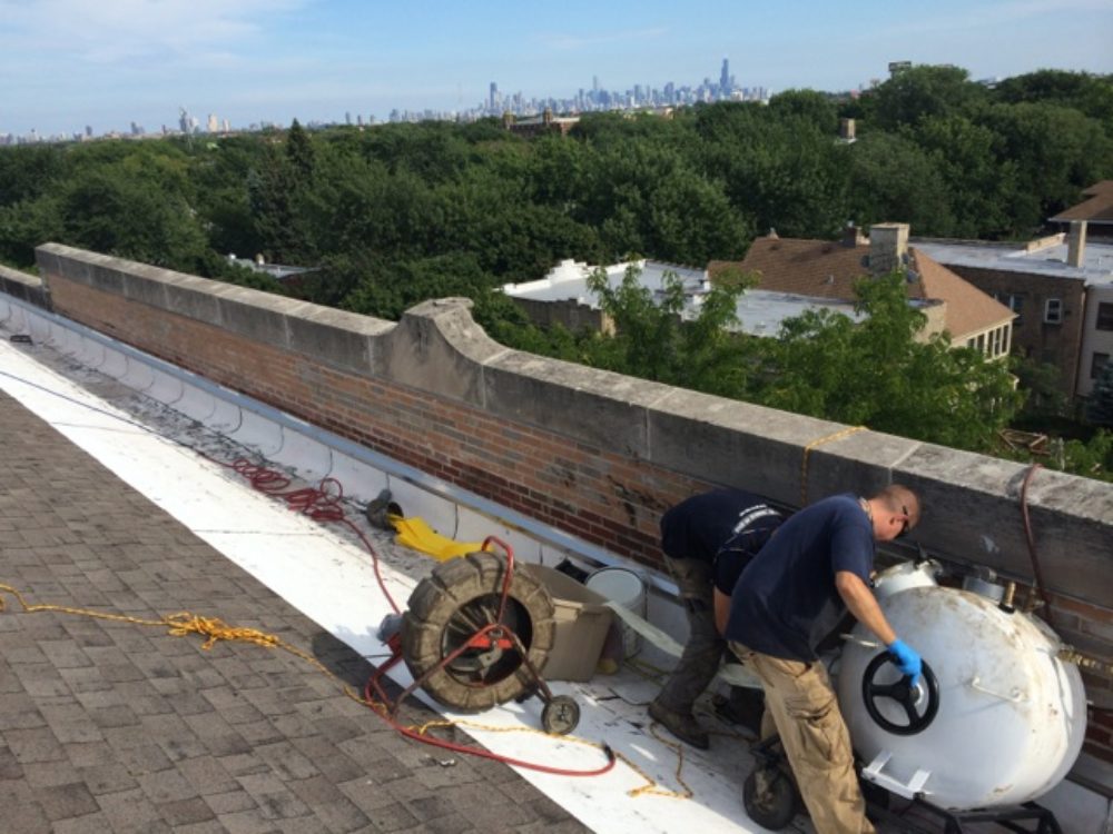 roof drain pipe relining, Chicago Public Schools, American Trenchless Technologies