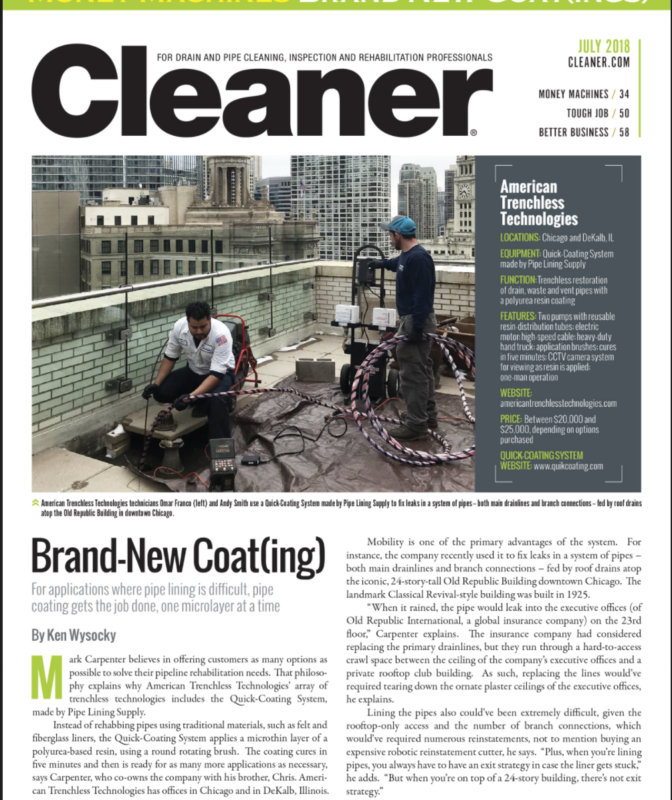 American Trenchless Technologies - Cleaner Magazine July 2018